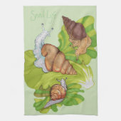 Happy Snails auf Lettuce Leaf Art Geschirrtuch (Vertikal)