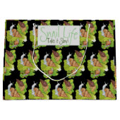 Happy Snails auf Lettuce Leaf Art Große Geschenktüte (Vorderseite)