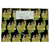 Happy Snails auf Lettuce Leaf Art Große Geschenktüte (Rückseite)