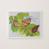 Happy Snails auf Lettuce Leaf Art Puzzle (Horizontal)