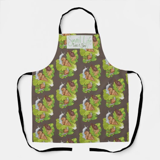 Happy Snails auf Lettuce Leaf Art Schürze (Vorderseite)