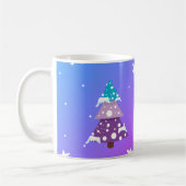 Happy Snow Covered Trees mit Star Gradient Kaffeetasse (Links)