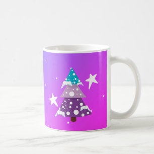 Happy Snow Covered Trees mit Star Gradient Kaffeetasse