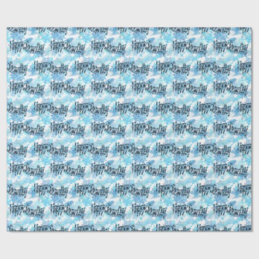 Happy Snow Day Wrapping Paper Geschenkpapier (Flach)