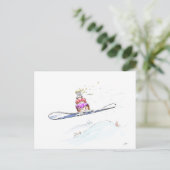 Happy Snowboarding Birthday Postkarte (Stehend Vorderseite)