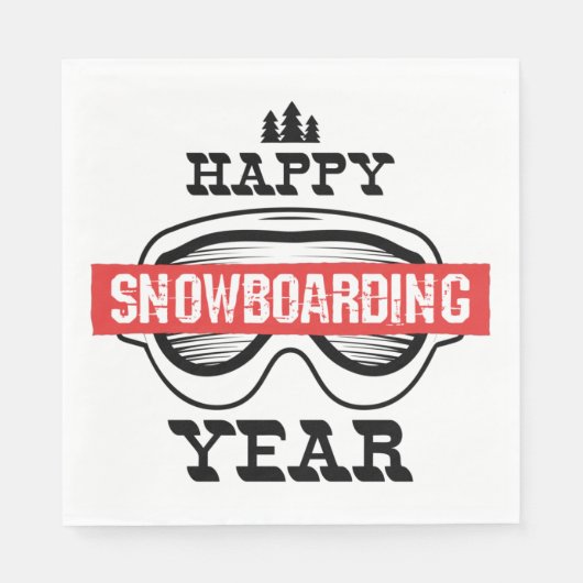 Happy Snowboarding Year Serviette (Vorderseite)