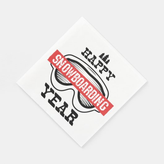Happy Snowboarding Year Serviette (Ecke)