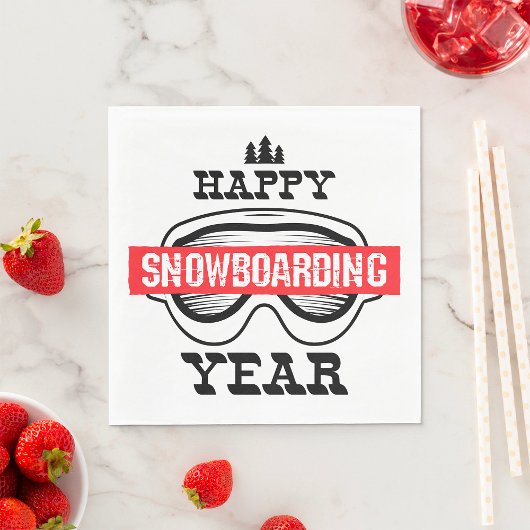 Happy Snowboarding Year Serviette