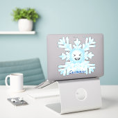Happy Snowflake Emoticon Thunder_Cove Aufkleber (Laptop auf Schreibtisch)