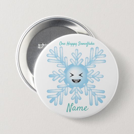Happy Snowflake Emoticon Thunder_Cove Button (Vorne & Hinten)
