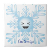 Happy Snowflake Emoticon Thunder_Cove Fliese (Vorderseite)