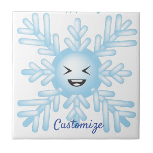 Happy Snowflake Emoticon Thunder_Cove Fliese