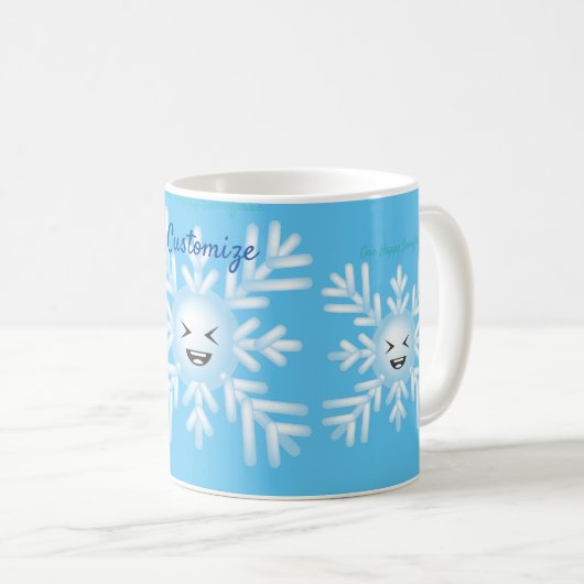 Happy Snowflake Emoticon Thunder_Cove Kaffeetasse (VorderseiteRechts)