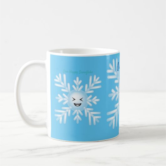 Happy Snowflake Emoticon Thunder_Cove Kaffeetasse (Links)