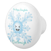 Happy Snowflake Emoticon Thunder_Cove Keramikknauf (Rechts)