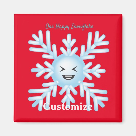 Happy Snowflake Emoticon Thunder_Cove Magnet (Vorne)