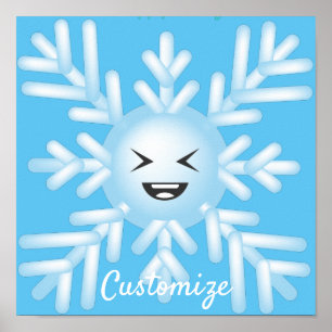 Happy Snowflake Emoticon Thunder_Cove Poster