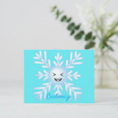 Happy Snowflake Emoticon Thunder_Cove Postkarte (Stehend Vorderseite)