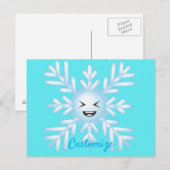 Happy Snowflake Emoticon Thunder_Cove Postkarte (Vorne/Hinten)