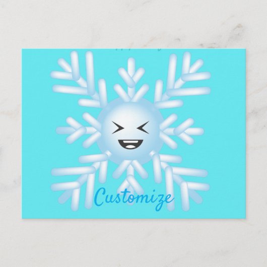 Happy Snowflake Emoticon Thunder_Cove Postkarte (Vorderseite)
