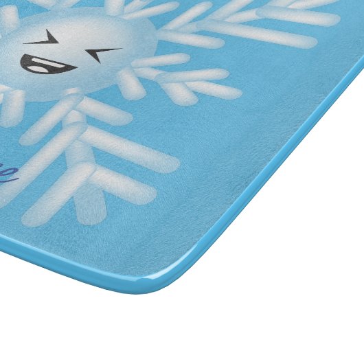Happy Snowflake Emoticon Thunder_Cove Schneidebrett (Ecke)