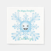 Happy Snowflake Emoticon Thunder_Cove Serviette (Vorderseite)