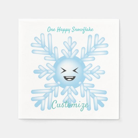 Happy Snowflake Emoticon Thunder_Cove Serviette (Vorderseite)