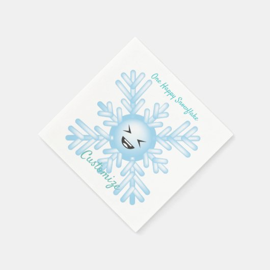 Happy Snowflake Emoticon Thunder_Cove Serviette (Ecke)