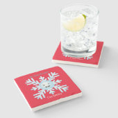 Happy Snowflake Emoticon Thunder_Cove Steinuntersetzer (Seitenansicht)