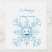 Happy Snowflake Emoticon Thunder_Cove Weinetikett (Einzelnes Label)
