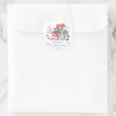 Happy Snowflake Geschenke Square Sticker (Tasche)