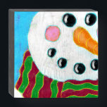Happy Snowman Abstrakt Art Holzkisten Schild<br><div class="desc">Mein farbenfrohes abstraktes Gemälde eines glücklichen Schneemanns macht diese Holzkiste zu einem niedlichen Werk der Weihnachtskunst!</div>