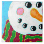 Happy Snowman Abstrakt Art Keramik Tile Fliese (Vorderseite)