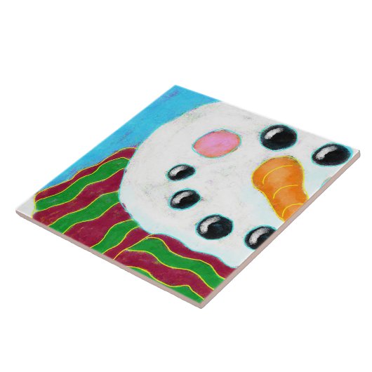 Happy Snowman Abstrakt Art Keramik Tile Fliese (Seite)