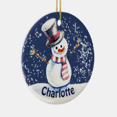 Happy Snowman Art Keramik Ornament (Rechts)