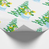 Happy Snowman Cartoon Geschenkpapier (Ecke)