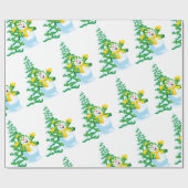 Happy Snowman Cartoon Geschenkpapier (Flach)