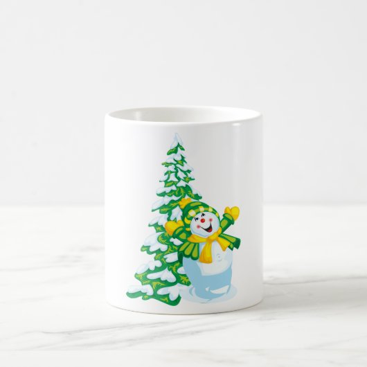 Happy Snowman Cartoon Kaffeetasse (Mittel)