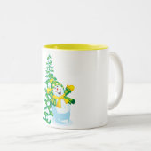 Happy Snowman Cartoon Zweifarbige Tasse (VorderseiteRechts)