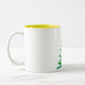 Happy Snowman Cartoon Zweifarbige Tasse (Links)