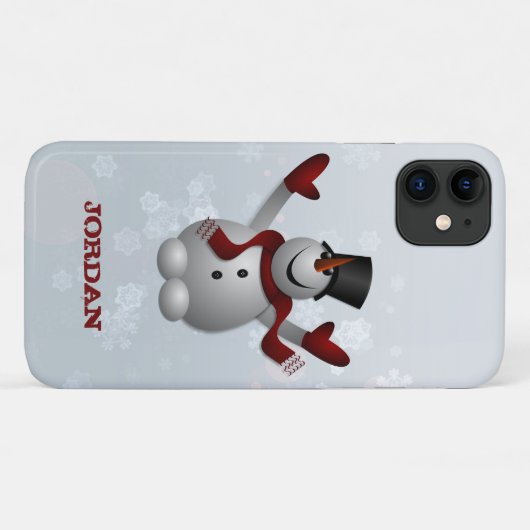 Happy Snowman Case-Mate iPhone Hülle (Rückseite (Horizontal))