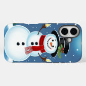 Happy Snowman Case-Mate iPhone Hülle (Rückseite (Horizontal))