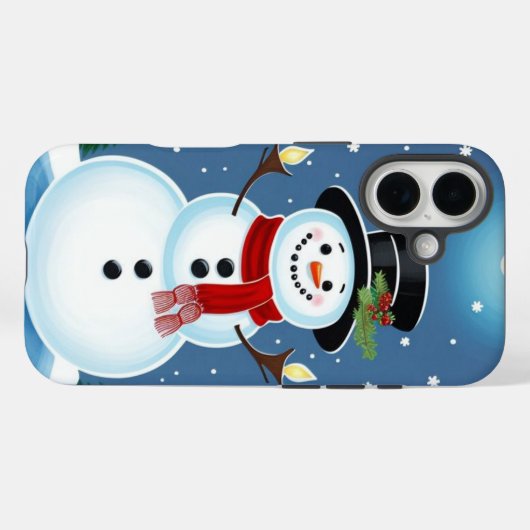 Happy Snowman Case-Mate iPhone Hülle (Rückseite (Horizontal))