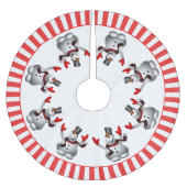 Happy Snowman Christmas Cheer Polyester Weihnachtsbaumdecke (Vorderseite)