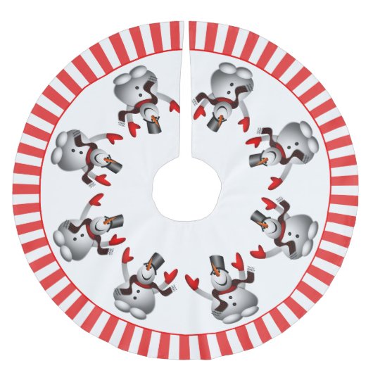 Happy Snowman Christmas Cheer Polyester Weihnachtsbaumdecke (Vorderseite)