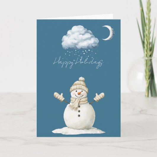 Happy Snowman Christmas Karte (Vorderseite)