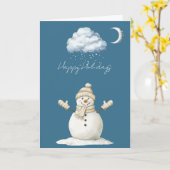 Happy Snowman Christmas Karte (Gelbe Blume)