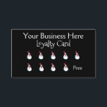 Happy Snowman Christmas Loyalty Treuekarte<br><div class="desc">Treten Sie mit einer niedlichen Treuekarte in die Weihnachtszeit ein. Diese Loyalitätskarte für Snowboarder wird während der Ferienzeit sicher ein Hit sein.</div>
