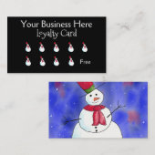 Happy Snowman Christmas Loyalty Treuekarte (Vorne/Hinten)
