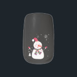 Happy Snowman Christmas Nail Art Minx Nagelkunst<br><div class="desc">Ein glücklicher niedlicher Schneemann schmückt diese Minx Nails zu Weihnachten. Spaß zu tragen. Spaß zu geben. Großes kleine Geschenk. Ideal für Weihnachten oder Neujahr Party!</div>